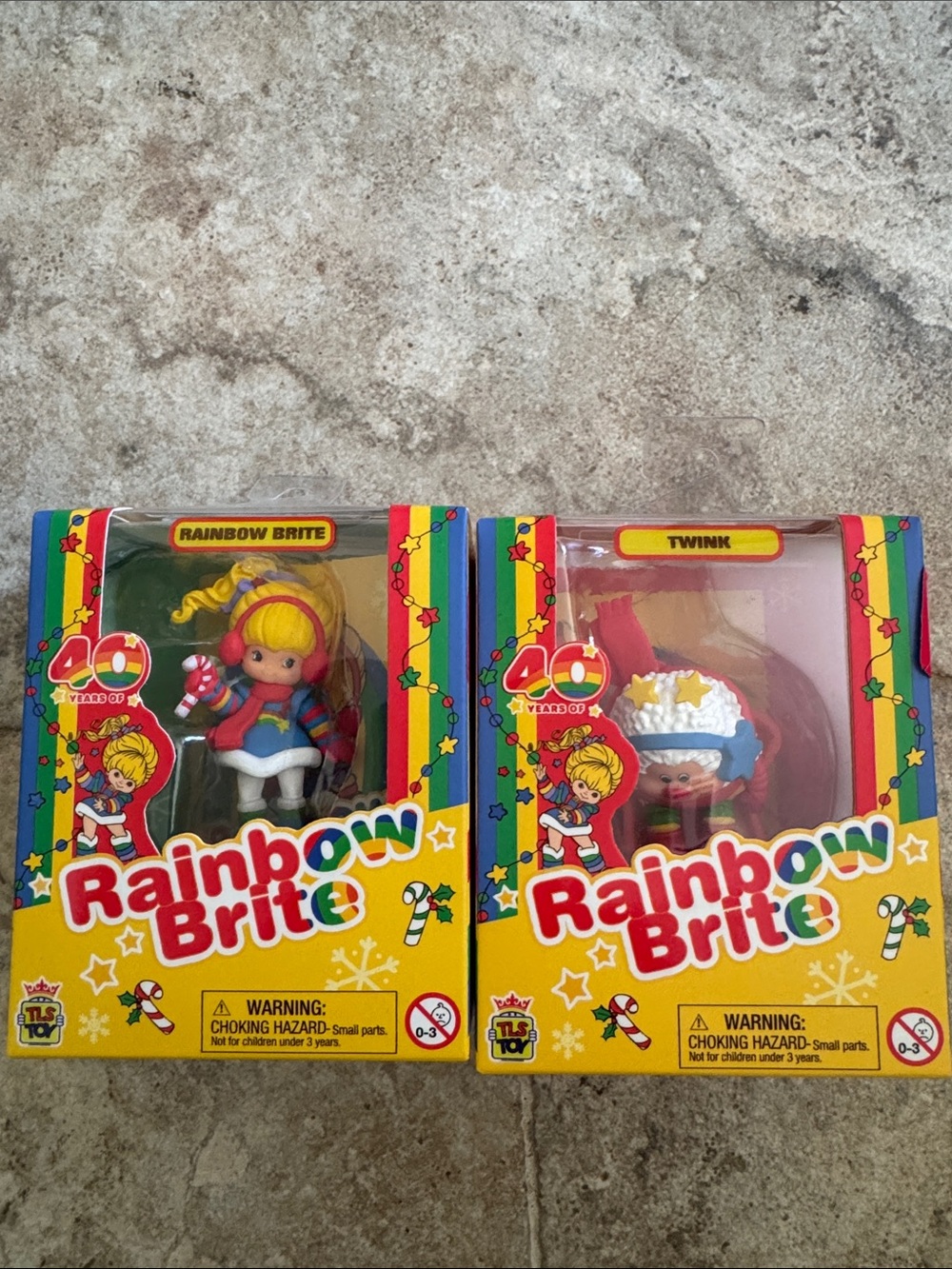 Rainbow Brite & Twink Figures - 40 year anniversary holiday Christmas edition